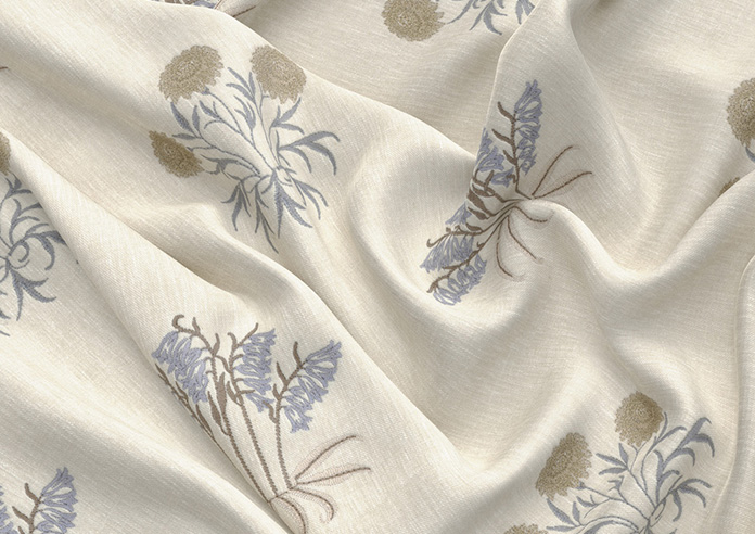 William Morris At Home Lily Flower Embroidery, Woad - Twist&Fit Roman Blind - Image 4
